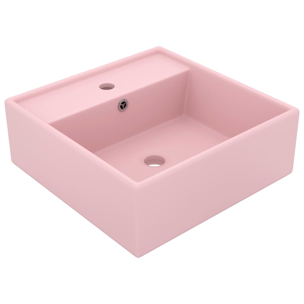 VIDAXL Waschtisch mit Landesquadrat 41 x 41 cm Keramiksohle Rosa