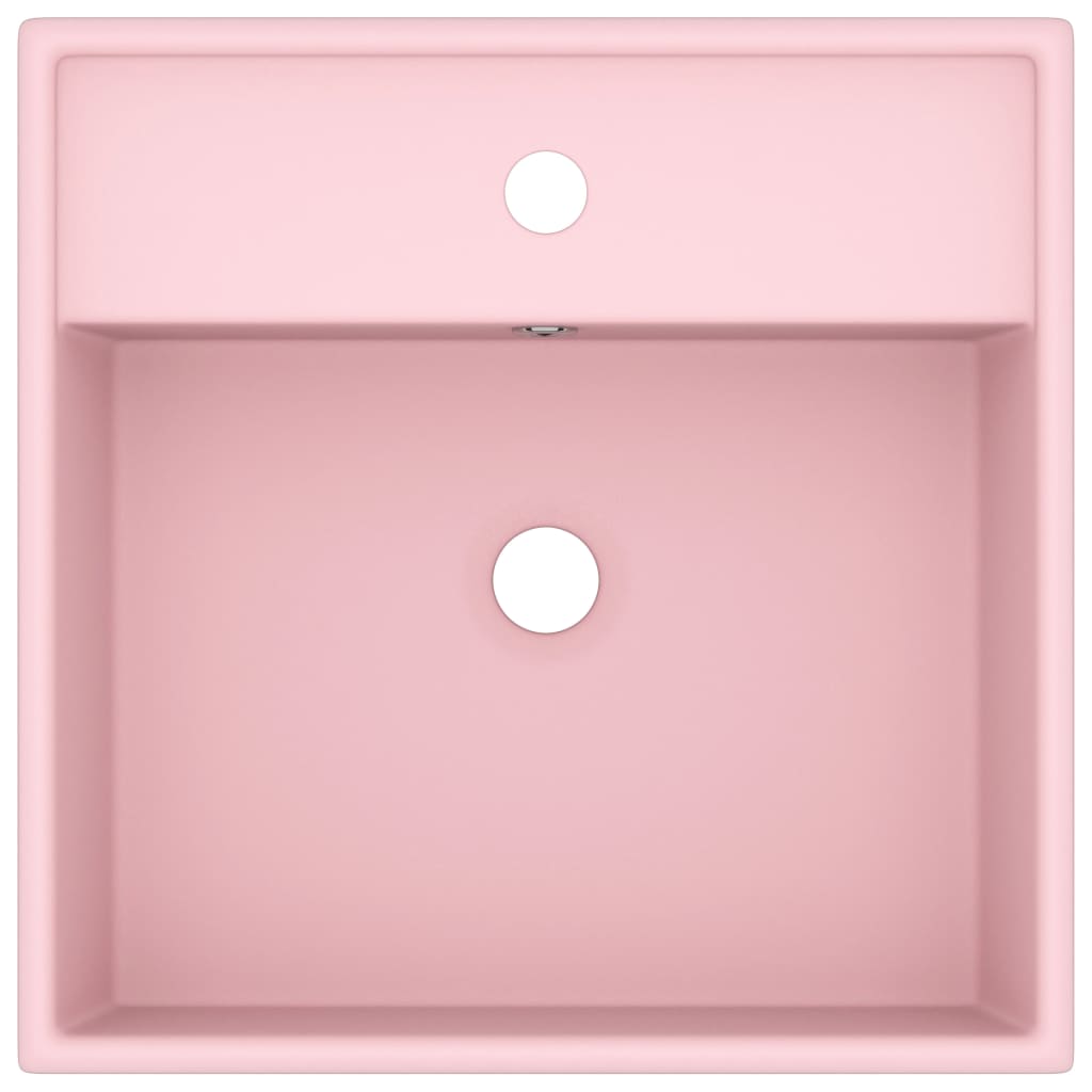 VIDAXL Waschtisch mit Landesquadrat 41 x 41 cm Keramiksohle Rosa