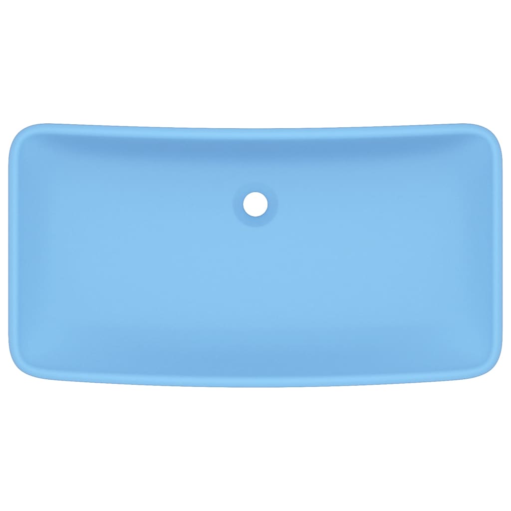 Vidaxl wastafel rechthoekig 71x38 cm keramiek mat lichtblauw