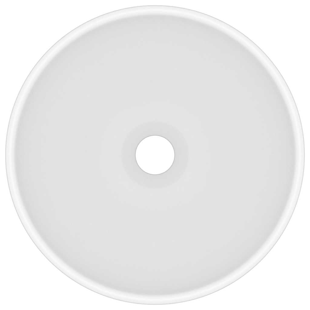 Vidaxl wastafel rond 32,5x14 cm keramiek matwit