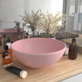VidaXL Waschbecken rund 32,5 x 14 cm Keramik mattrosa