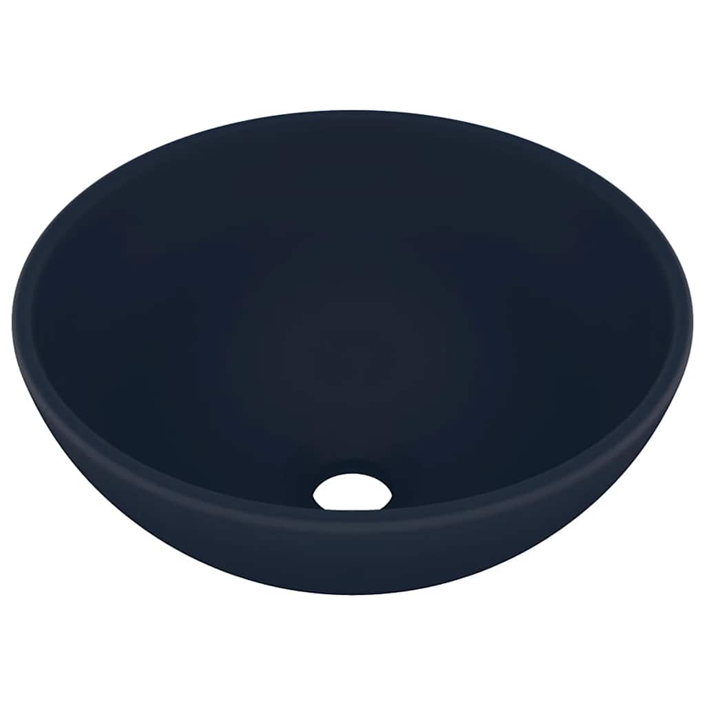 Vidaxl wastafel rond 32,5x14 cm keramiek mat donkerblauw
