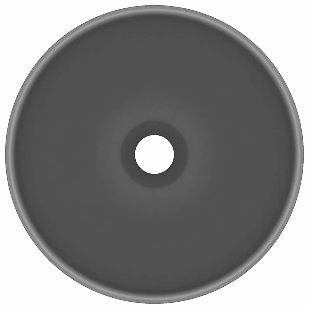 Vidaxl wastafel rond 32,5x14 cm keramiek mat donkergrijs