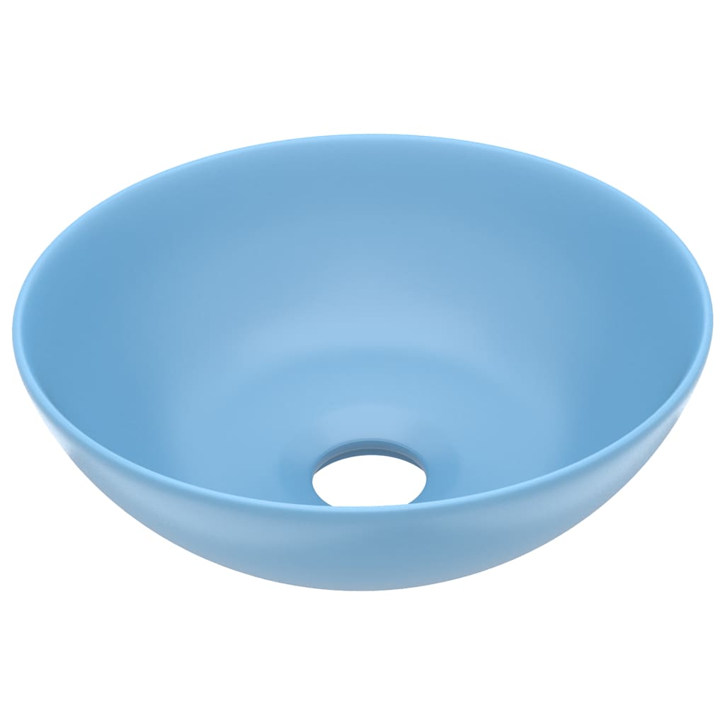 VidaXL Waschbecken rund Keramik hellblau