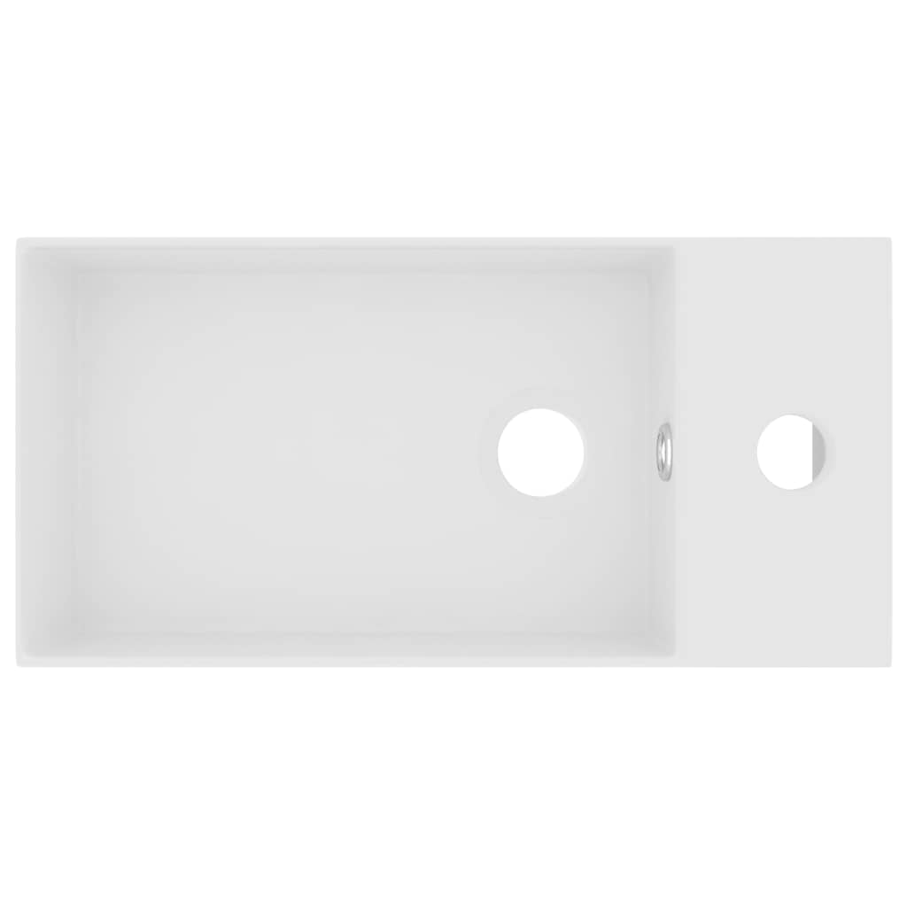 Vidaxl wastafel met overloop keramiek matwit