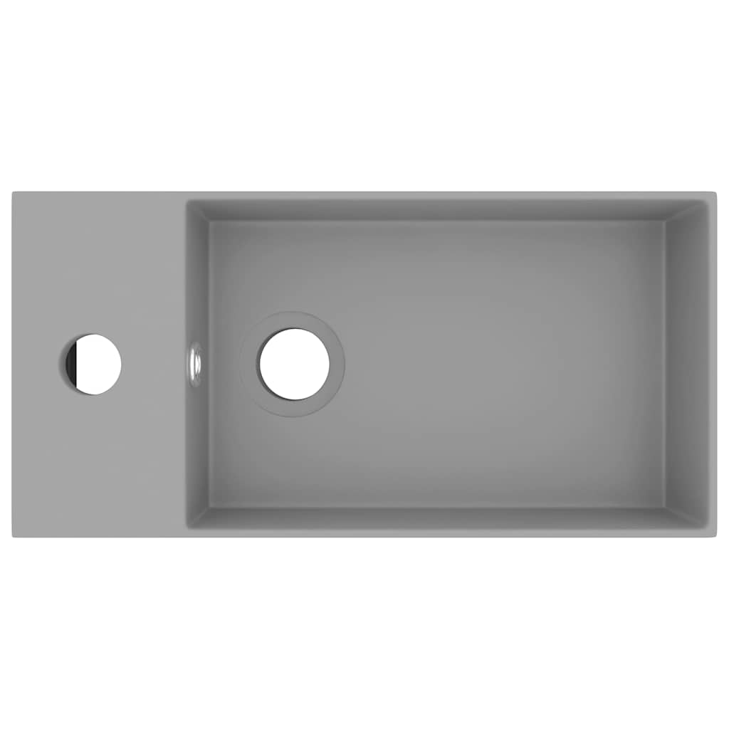 Vidaxl wastafel met overloop keramiek lichtgrijs