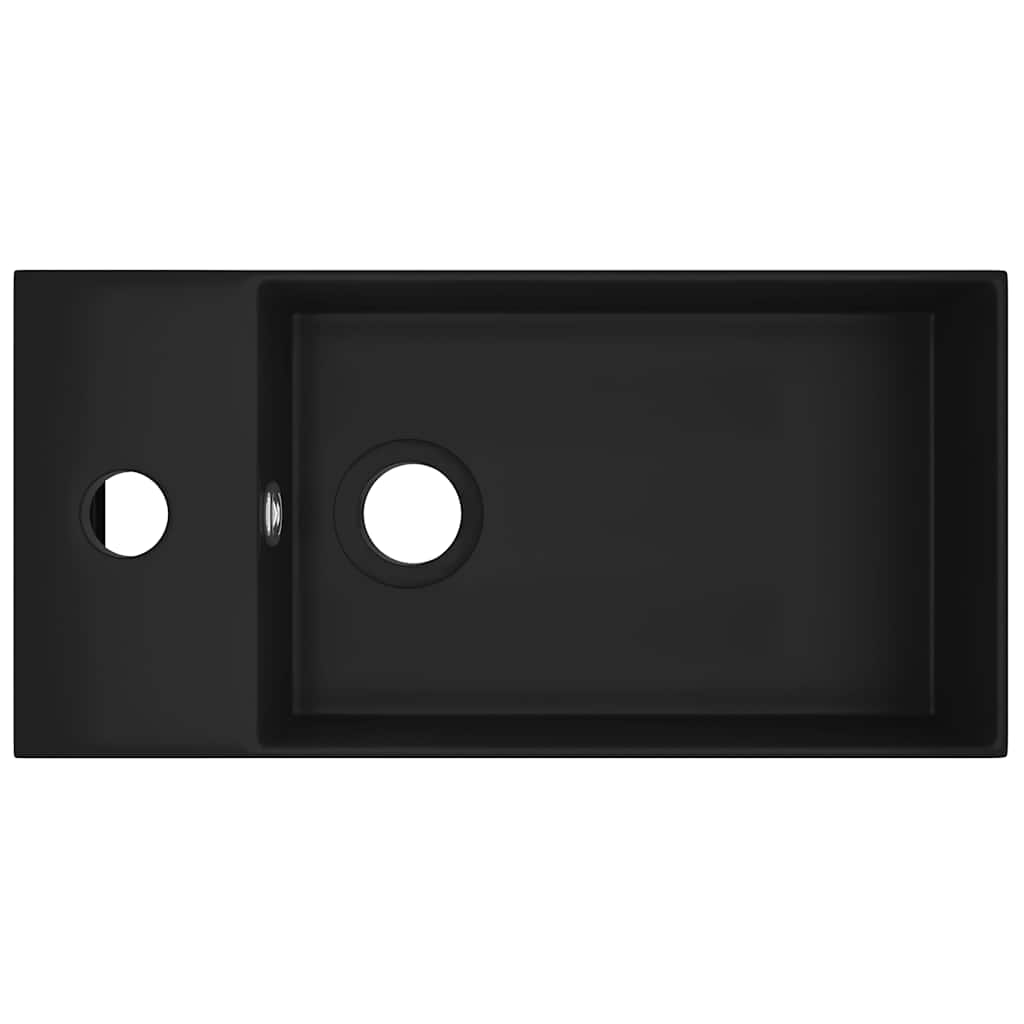 Vidaxl wastafel met overloop keramiek matzwart