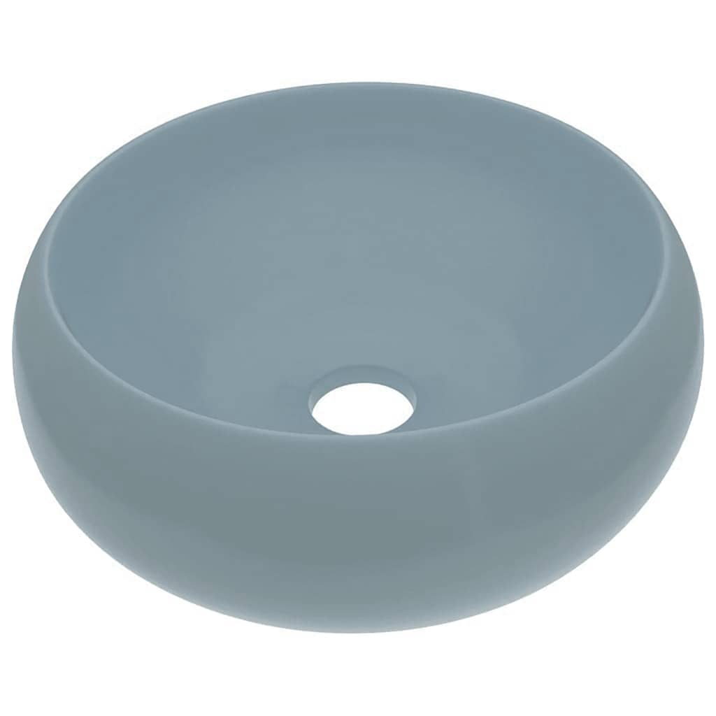 Vidaxl wastafel rond 40x15 cm keramiek mat lichtblauw