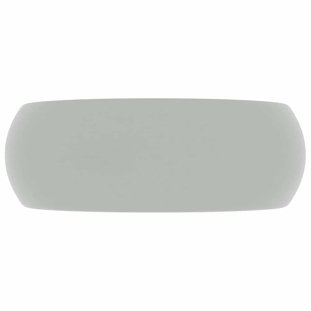 Vidaxl wastafel rond 40x15 cm keramiek mat lichtgrijs