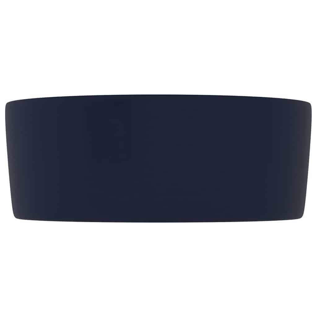 Vidaxl wastafel rond 40x15 cm keramiek mat donkerblauw