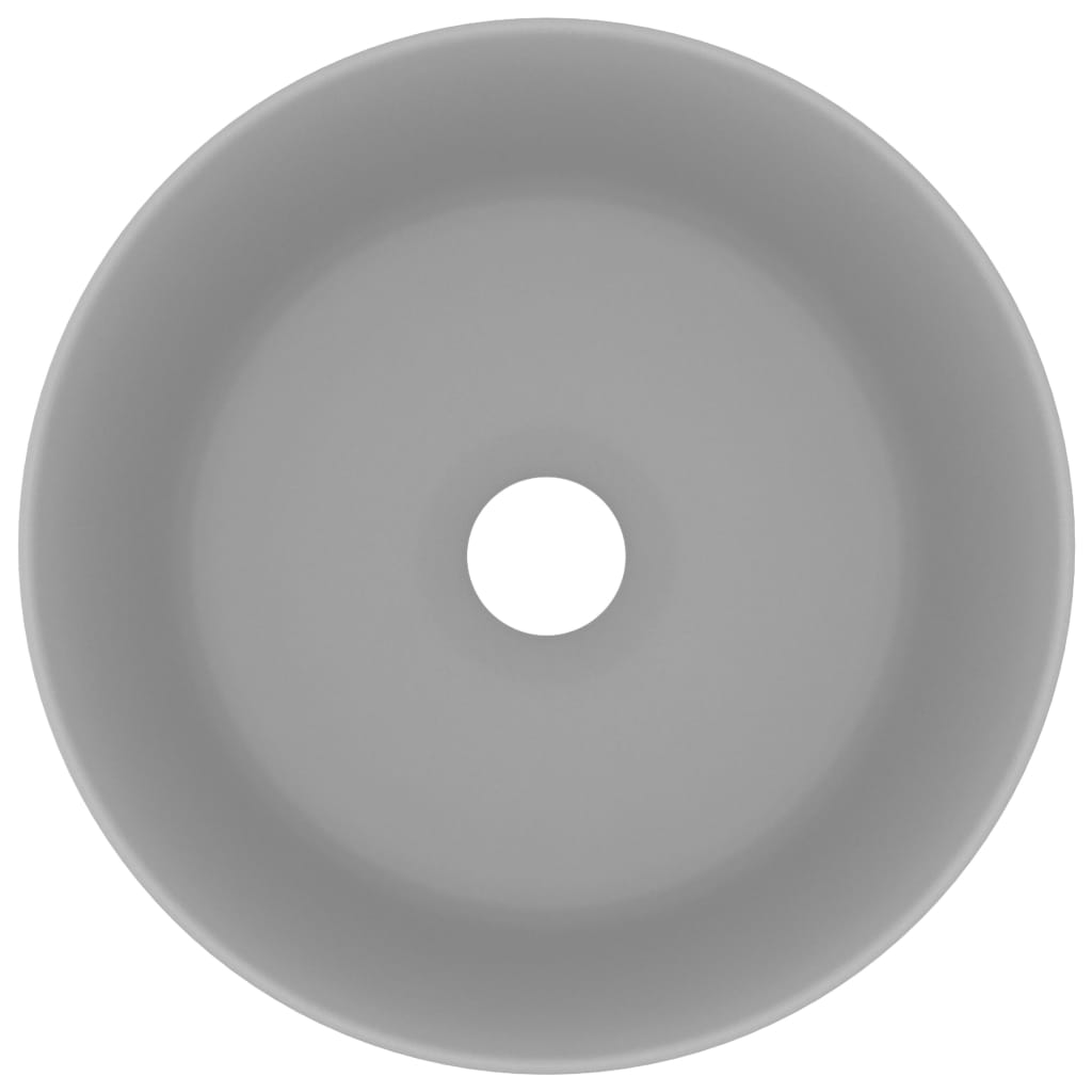 Vidaxl wastafel rond 40x15 cm keramiek mat lichtgrijs