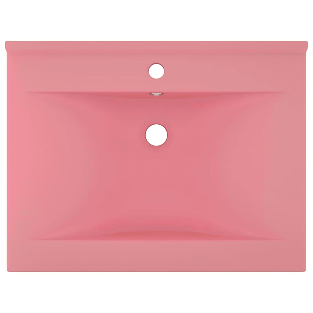 VIDAXL Waschmaschine mit Wasserhahn - Loch 60x46 cm Keramik Sohle Rosa
