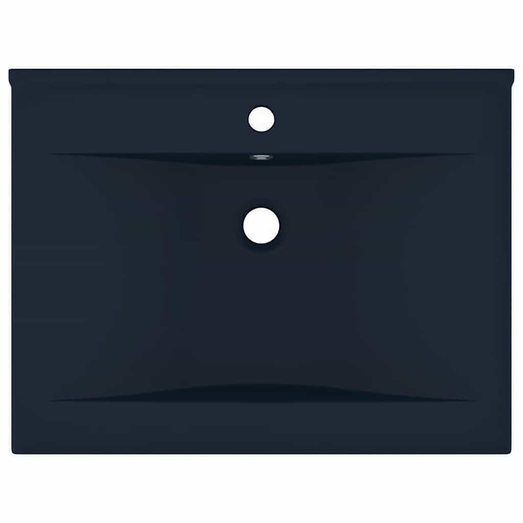 Vidaxl -Waschbecken mit Wasserhahn -Loch 60x46 cm Keramikmatte dunkelblau