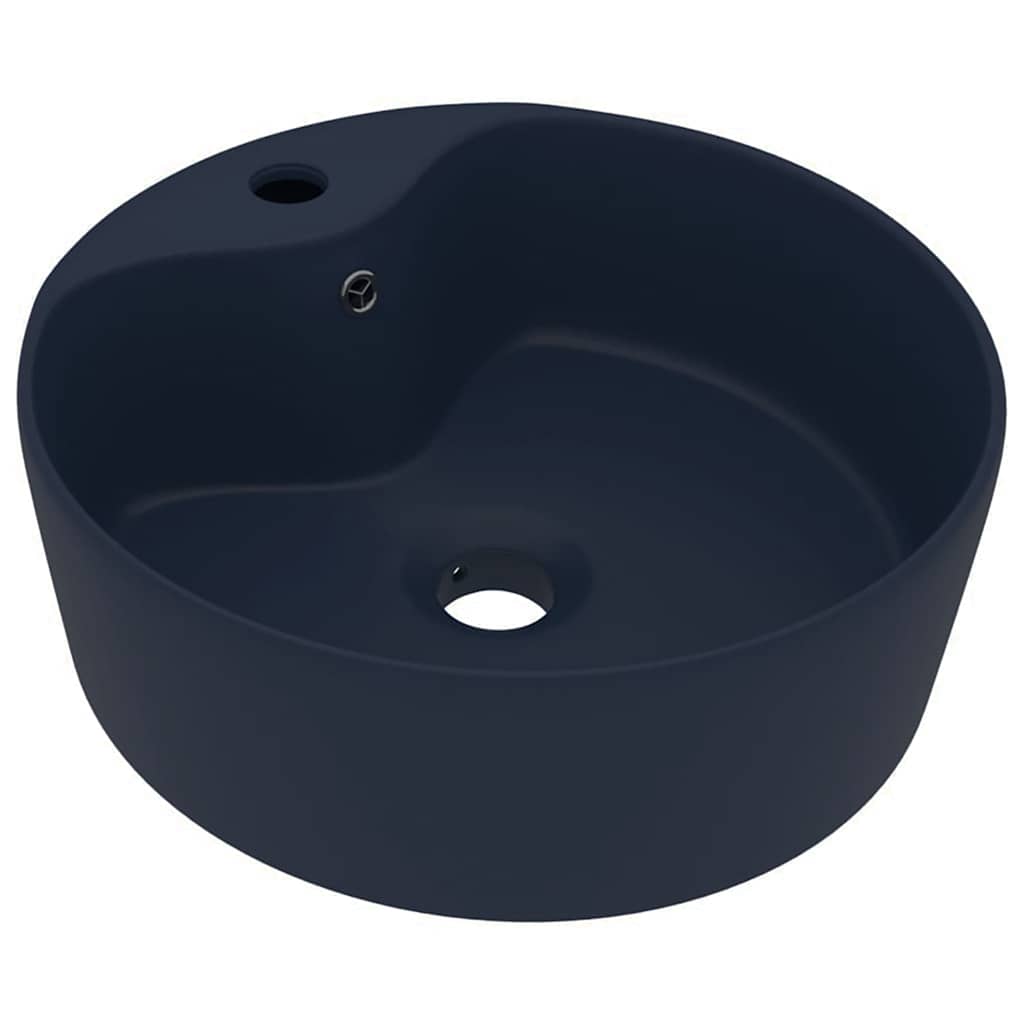 VidaXL -Waschbecken mit Landung 36x13 cm Keramik Matt Dunkelblau