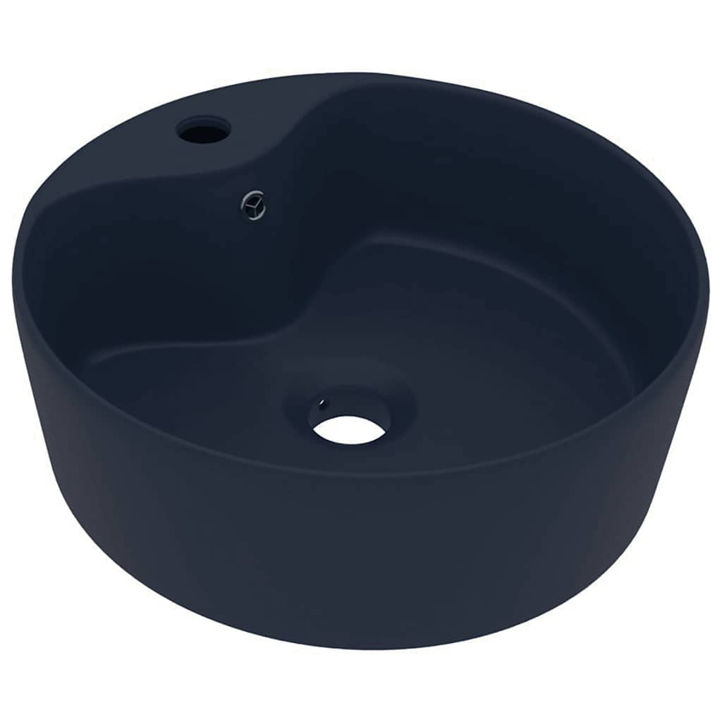 VidaXL -Waschbecken mit Landung 36x13 cm Keramik Matt Dunkelblau