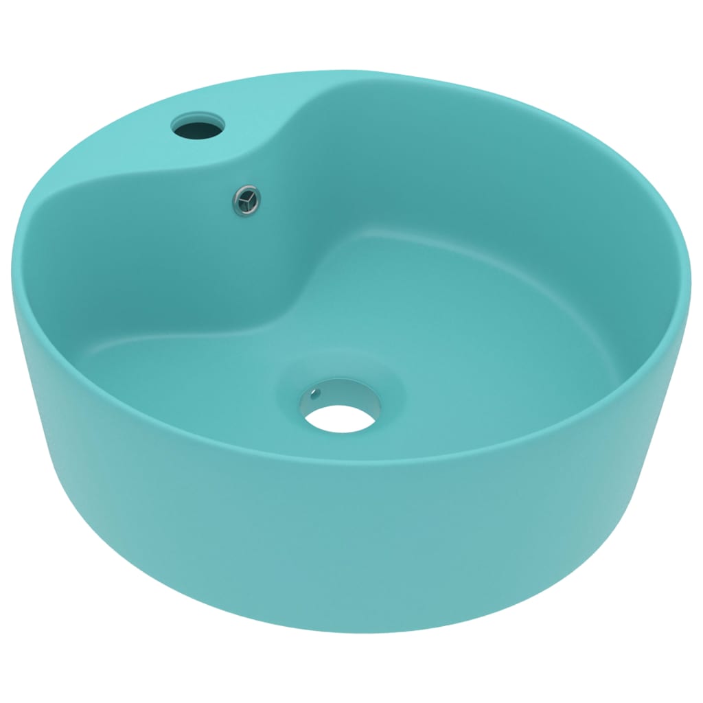 VidaXL -Waschbecken mit Landung 36x13 cm Keramik Matt Hellgrün
