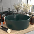 VidaXL -Waschbecken mit Landung 36x13 cm Keramik Matt Dunkelgrün