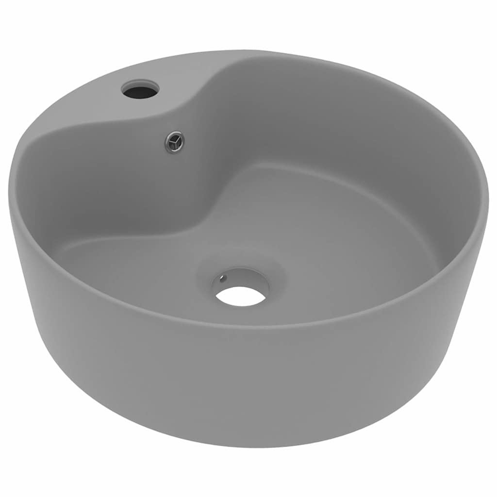 VidaXL -Waschbecken mit Landung 36x13 cm Keramik Matt Hellgrau