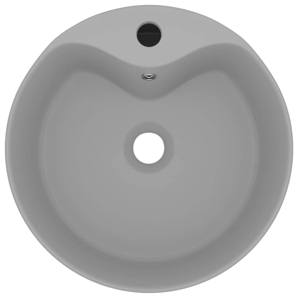 VidaXL -Waschbecken mit Landung 36x13 cm Keramik Matt Hellgrau