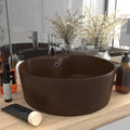 VidaXL -Waschbecken mit Landung 36x13 cm Keramik Matt Dunkelbraun