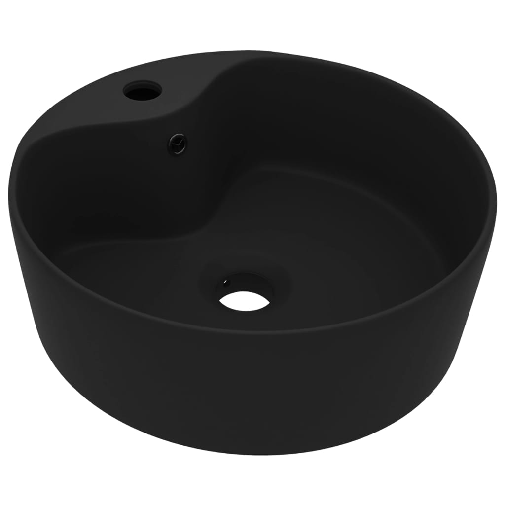 Vidaxxl -Waschbecken mit Landung 36x13 cm Keramikmattschwarz
