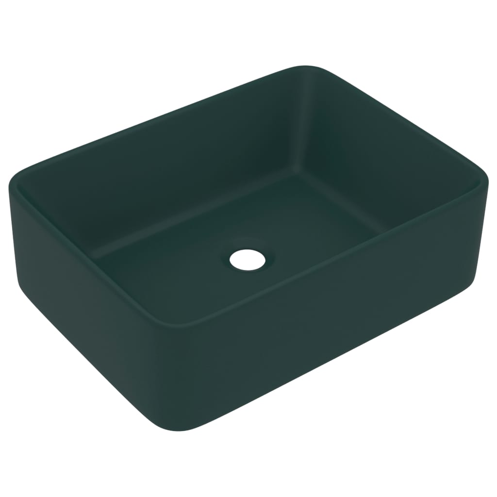 VIDAXL Waschtisch 41x30x12 cm Keramikmatte Dunkelgrün