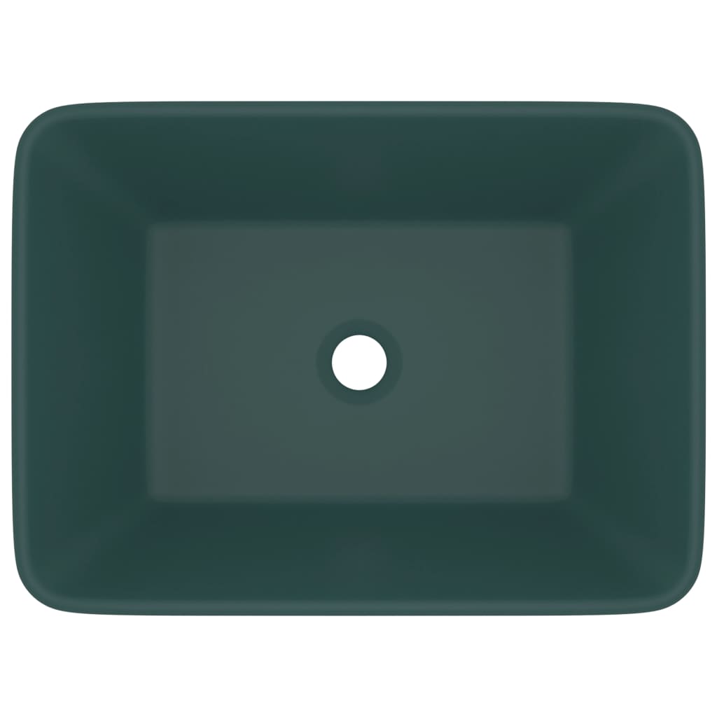 VIDAXL Waschtisch 41x30x12 cm Keramikmatte Dunkelgrün