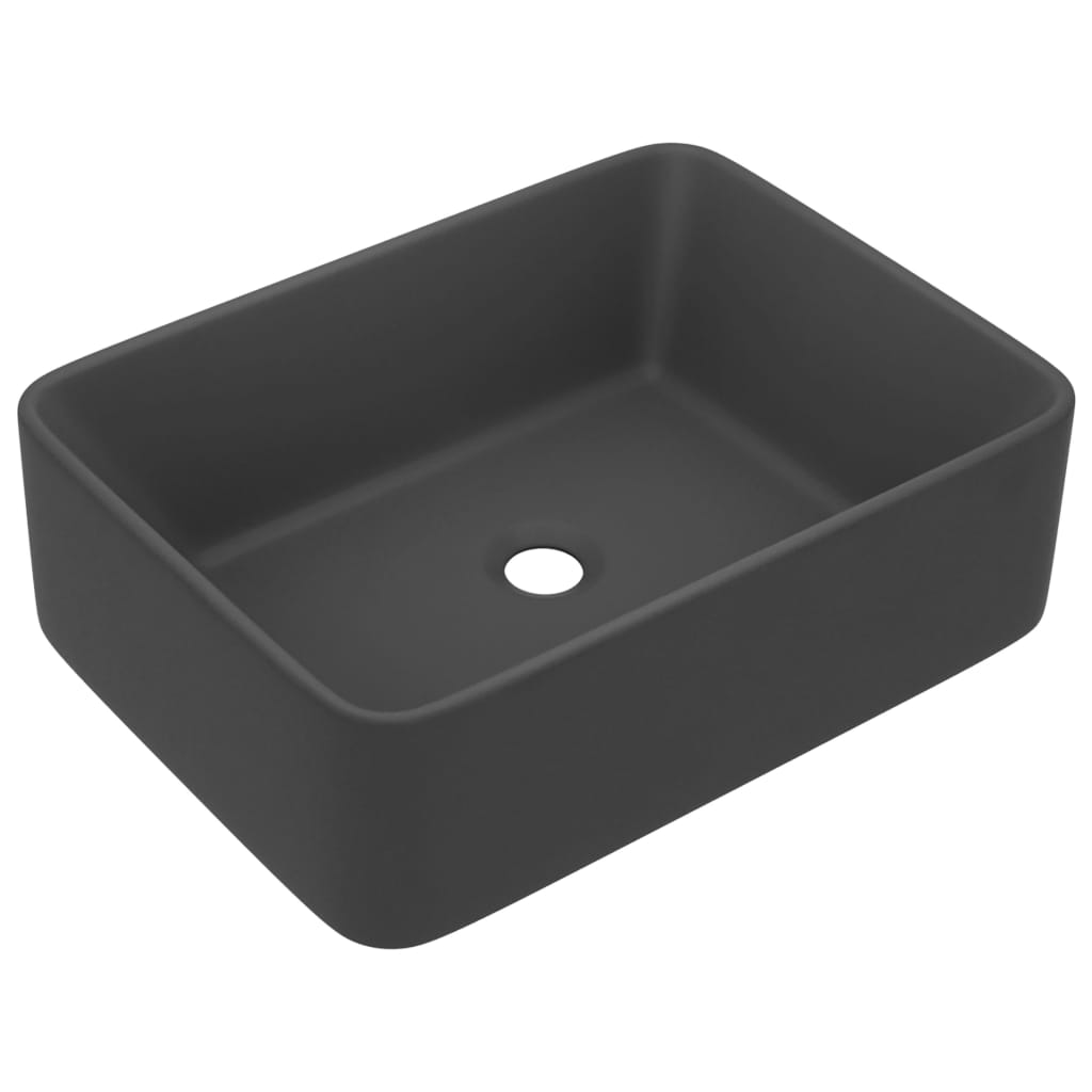 VIDAXL WASCHBECKEN 41X30X12CM Keramik Matt Dunkelgrau