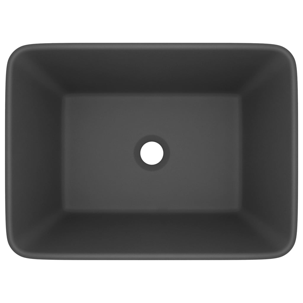 VIDAXL WASCHBECKEN 41X30X12CM Keramik Matt Dunkelgrau