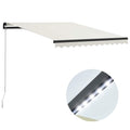 Vidaxl luifel handmatig uittrekbaar met led 300x250 cm crème