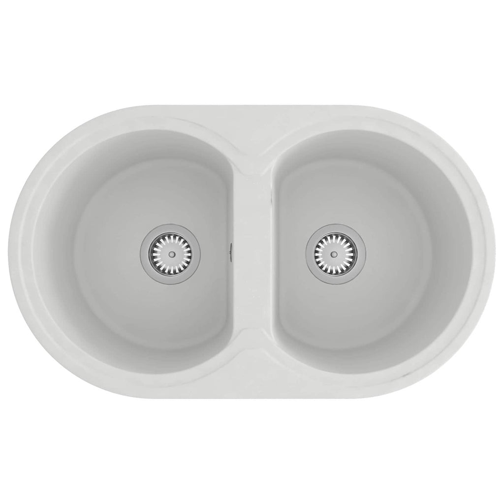 Vidaxl keukenwasbak wit 78 x 47 x 20.5 cm graniet