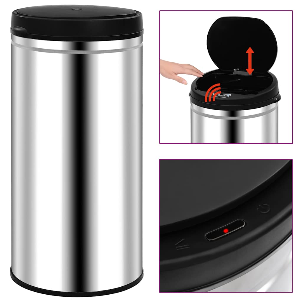 Vidaxl -Mülleimer mit automatischem Sensor 70 l Edelstahl