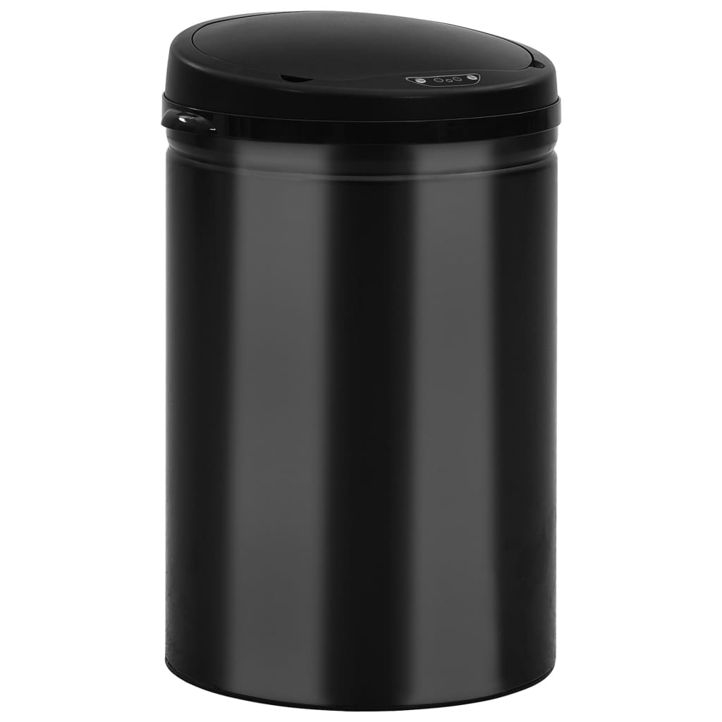VidaXL Abfalleimer mit automatischem Sensor, 30 l, Kohlenstoffstahl, Schwarz