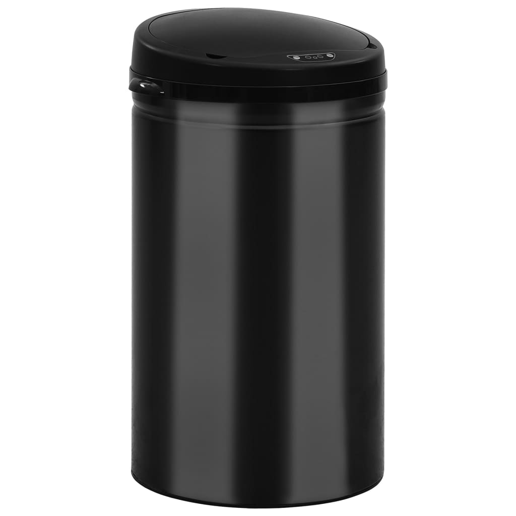 VidaXL Abfalleimer mit automatischem Sensor, 40 l, Kohlenstoffstahl, Schwarz