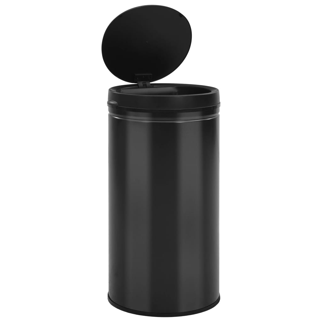 VidaXL Abfalleimer mit automatischem Sensor, 60 l, Kohlenstoffstahl, Schwarz