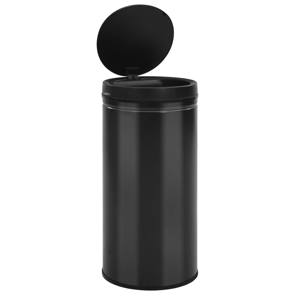 Vidaxl-Müll mit automatischem Sensor 70 l Kohlenstoffstahl schwarz