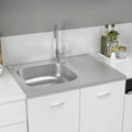 Vidaxl gootsteen met afvoerset 800x600x155 mm roestvrij staal zilver