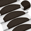 Vidaxl trapmatten zelfklevend 15 stuks 65x21x4 cm donkerbruin
