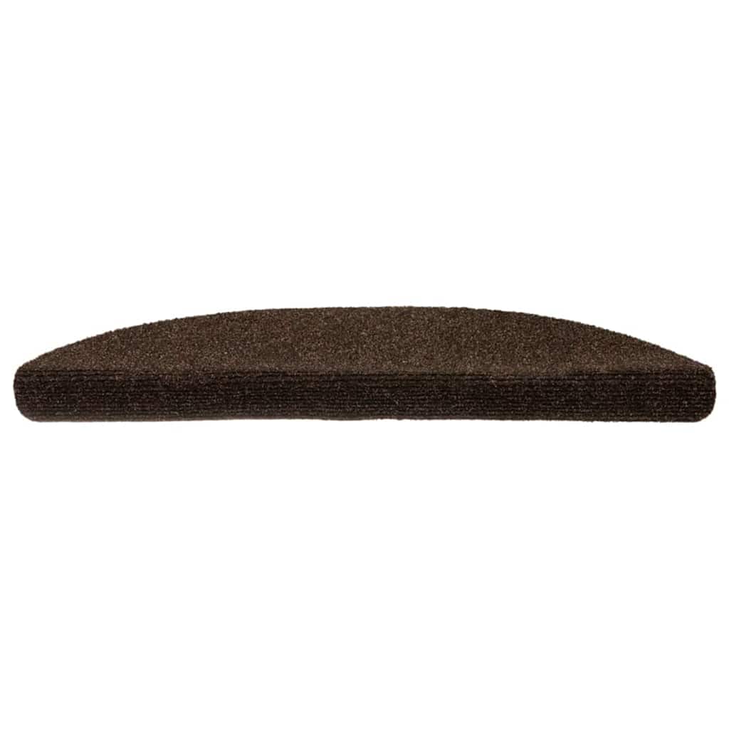 Vidaxl trapmatten zelfklevend 15 stuks 56x17x3 cm bruin halfrond