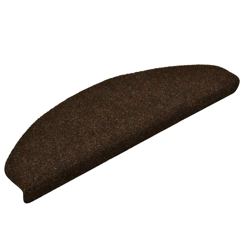 Vidaxl trapmatten zelfklevend 15 stuks 65x21x4 cm bruin halfrond groot