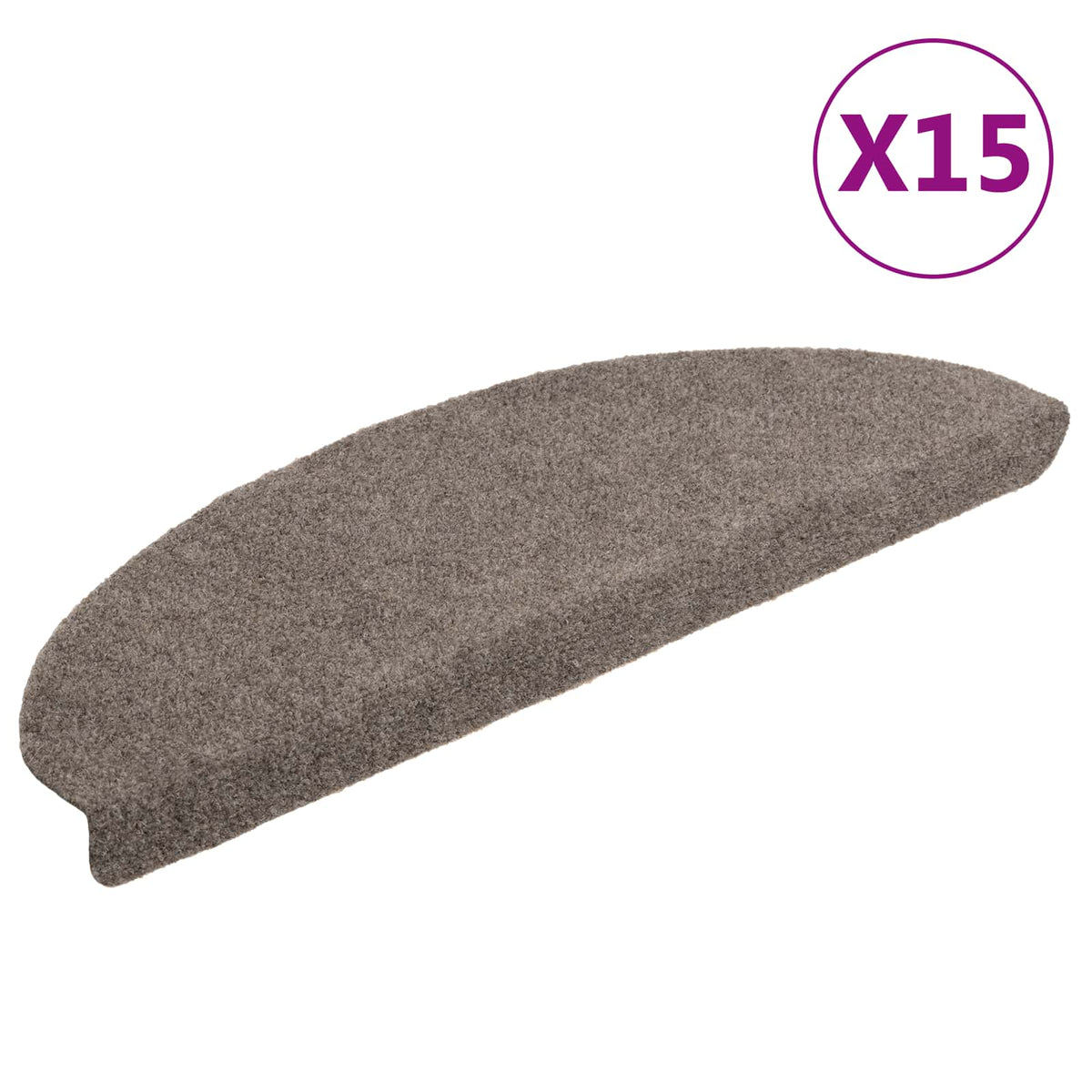 Vidaxl trapmatten zelfklevend 15 stuks 65x21x4 cm beige halfrond groot