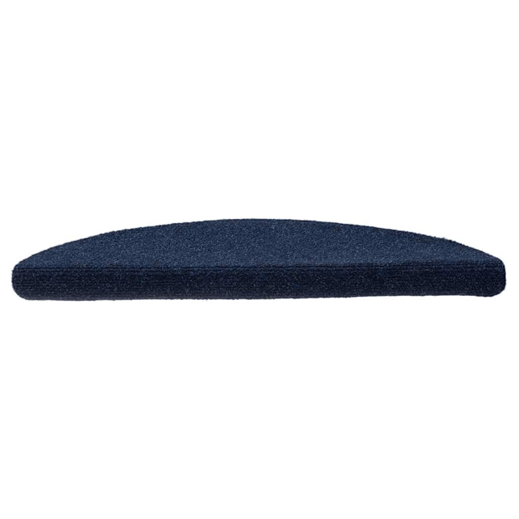 Vidaxl trapmatten zelfklevend 15 stuks 56x17x3 cm marineblauw halfrond