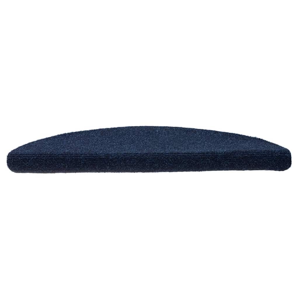 Vidaxl trapmatten zelfklevend 15 stuks 56x17x3 cm marineblauw halfrond