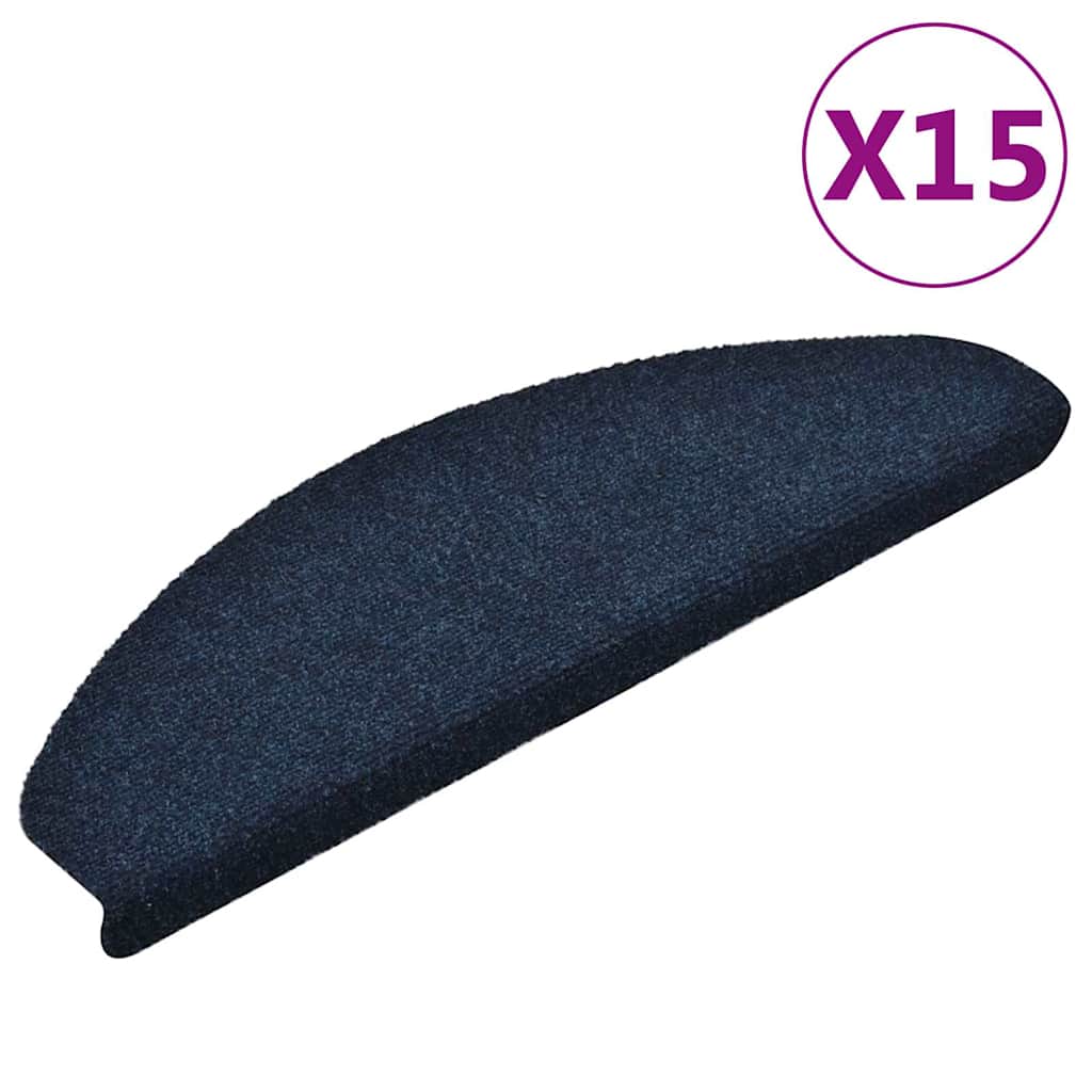 Vidaxl trapmatten zelfklevend 15 stuks 65x21x4 cm marineblauw