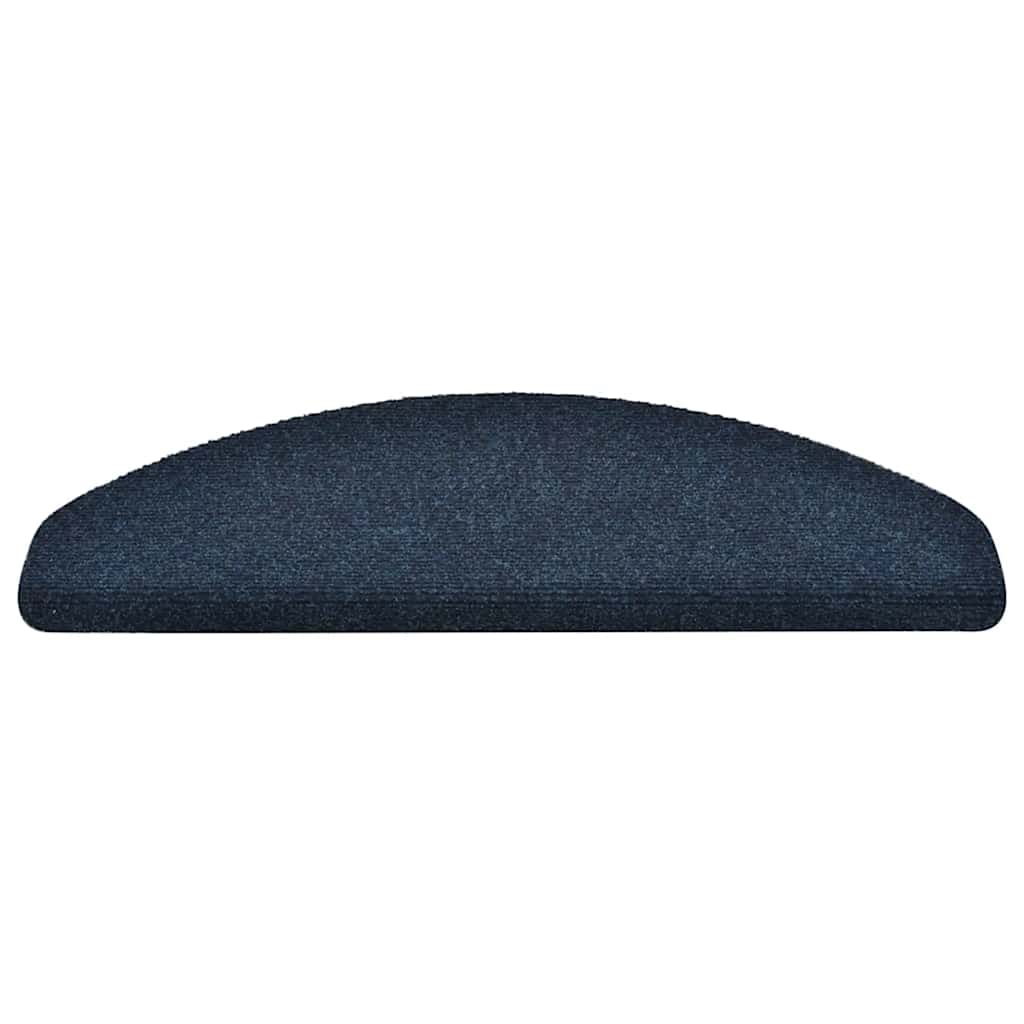 Vidaxl trapmatten zelfklevend 15 stuks 65x21x4 cm marineblauw halfrond groot