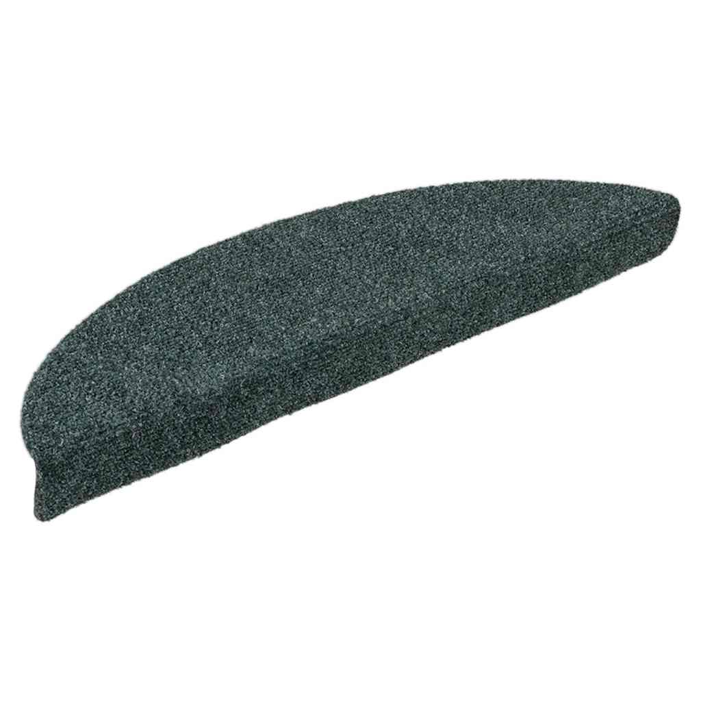 Vidaxl trapmatten zelfklevend 15 stuks 56x17x3 cm groen halfrond