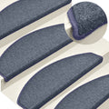 Vidaxl trapmatten 15 st 65x24x4 cm donkergrijs en blauw halfrond groot