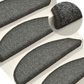 Vidaxl trapmatten 15 st 56x17x3 cm grijs en zwart halfrond