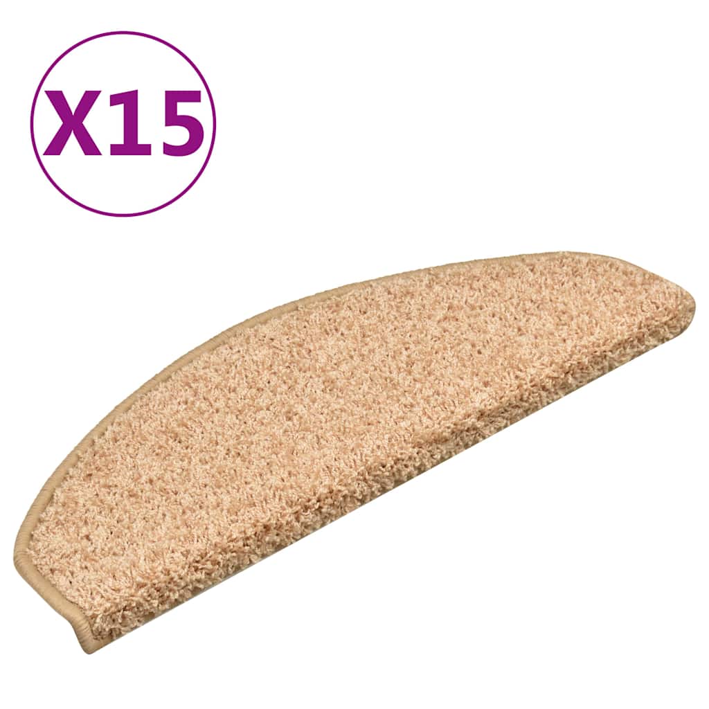 Vidaxl trapmatten 15 st 65x21x4 cm goud halfrond groot