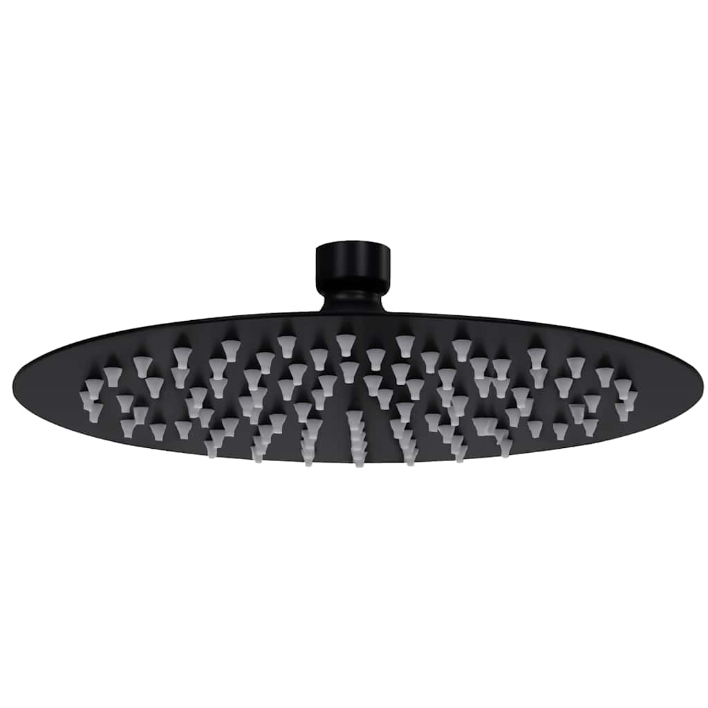 VidaXL Regenduschkopf rund 20 cm Edelstahl schwarz